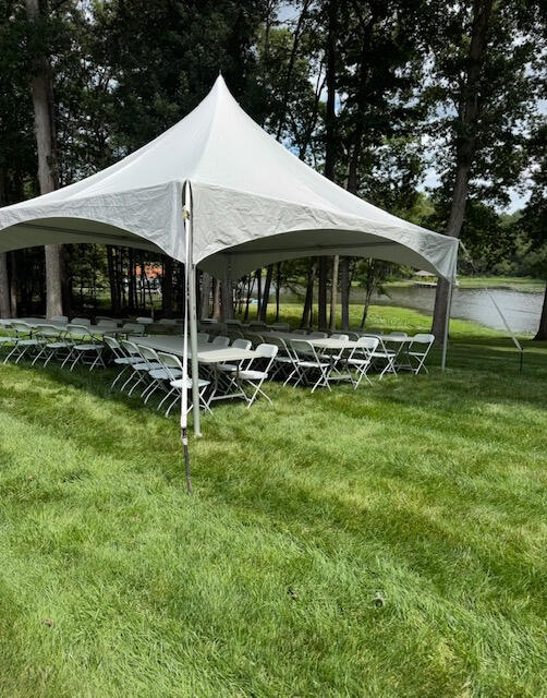 20x20 High Peak Frame Tent Rental for Richmond VA Weddings