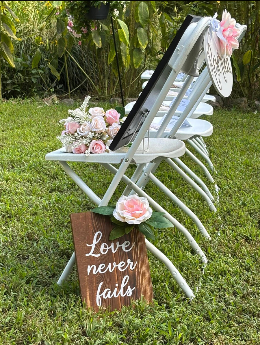 White Folding Chairs for graduation party rental Midlothian VA